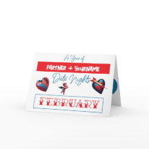 Customisable gift card for a February date night