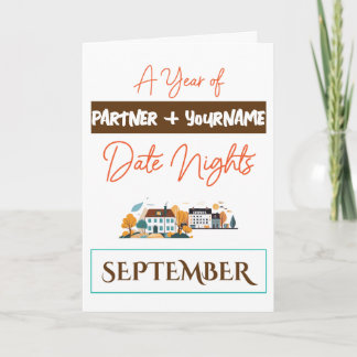 Customisable gift card for a September date night