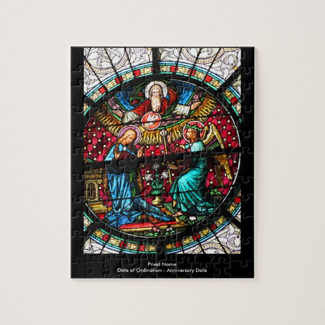 Customisable Gift For Priest Stained Glass Jigsaw Jigsaw Puzzle (Vertical)
