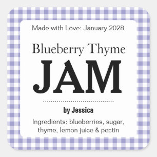 Customisable Gingham Jelly Label