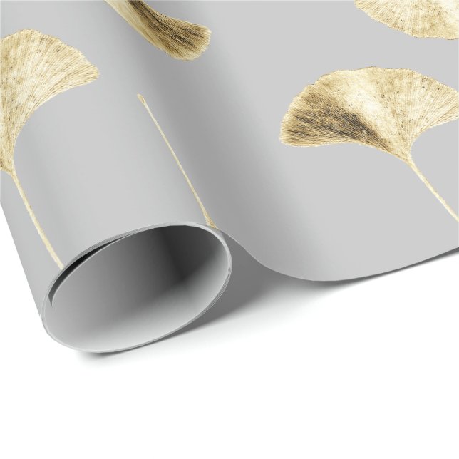 Customisable Ginko Leaves Wrapping Paper (Roll Corner)