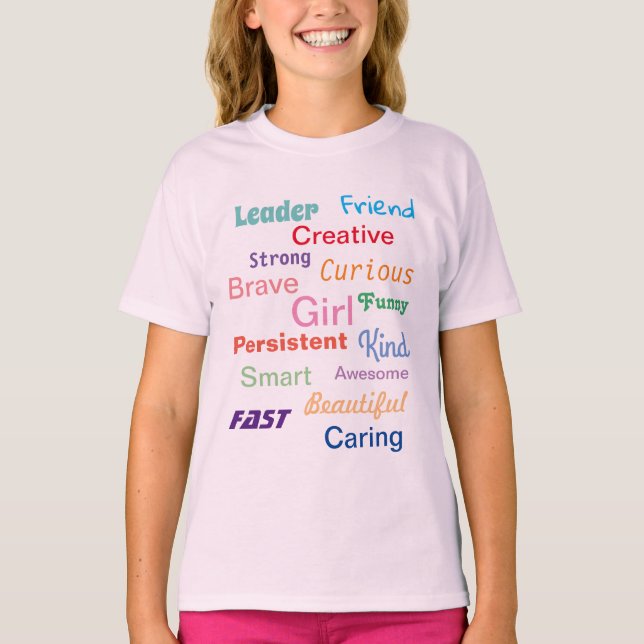 Customisable "Girl" Adjective T-Shirt (Front)