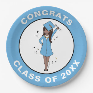 Customisable Girl Avatar   High School Graduation  Paper Plate