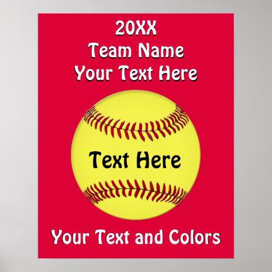 Customisable Girls Softball Team Posters | Zazzle.co.nz