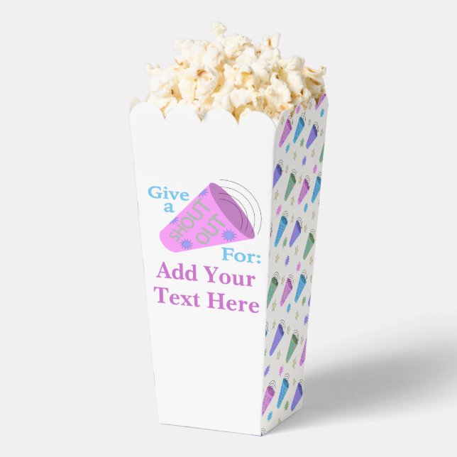 Customisable Give A Shout Out Popcorn  Favour Box (Popped)