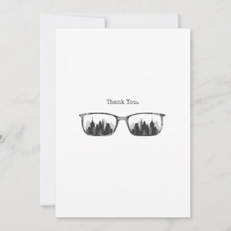 Customisable Glasses and City Greeting Card