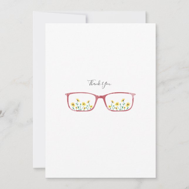 Customisable Glasses and Daisies Greeting Card (Front)