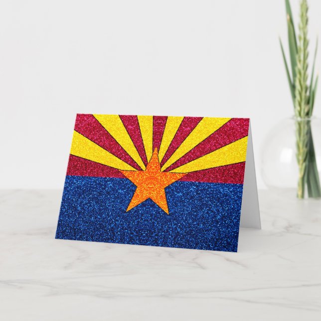 Customisable glitter Arizona flag greeting card (Front)