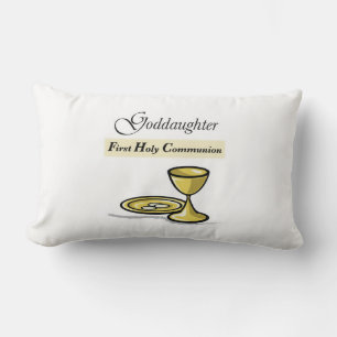 Customisable, Goddaughter First Communion Chalice Lumbar Cushion