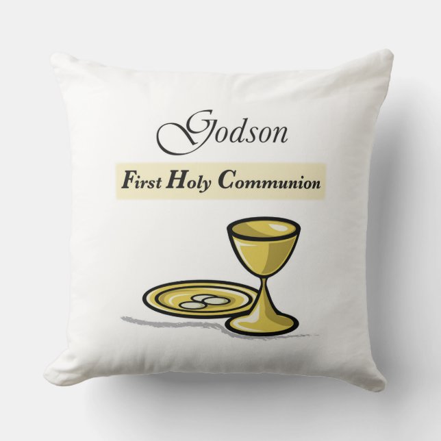 Customisable, Godson First Communion Chalice Cushion (Front)