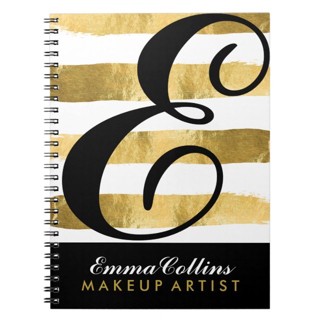 Customisable Gold and Black Notebook (Front)