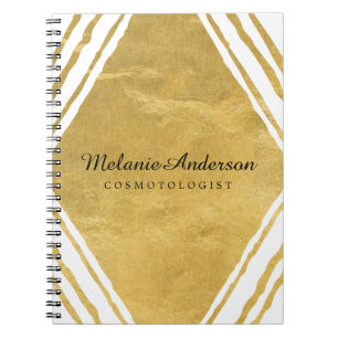Customisable Gold and White Note Book