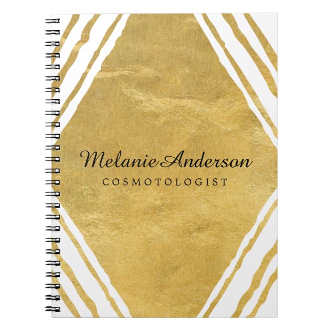 Customisable Gold and White Note Book (Front)