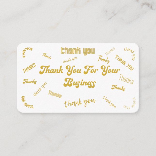 Customisable Gold and White "Thank You" Insert (Front)