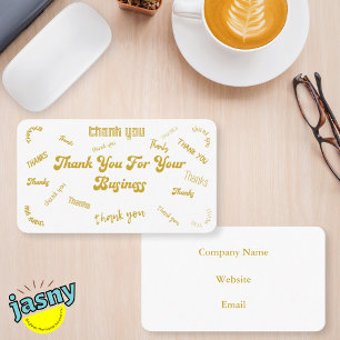 Customisable Gold and White "Thank You" Insert