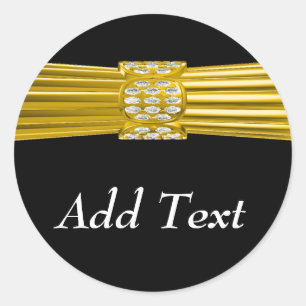 Customisable Gold band Classic Round Sticker
