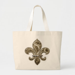 Customisable Gold Fleur de Lys Canvas Tote