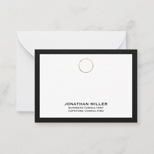 Customisable Gold Logo Consulting Flat Notecard (Front)