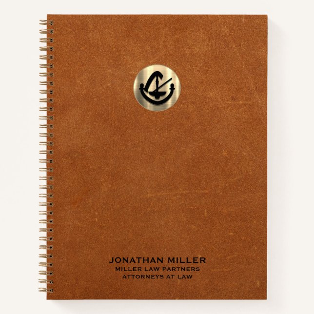 Customisable Gold Logo Notebook for Attorneys (Front)