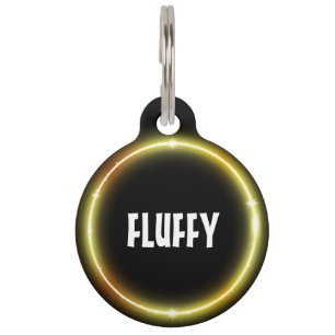 Customisable gold neon pet tag