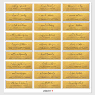 Customisable Gold Wedding Guest Address Labels