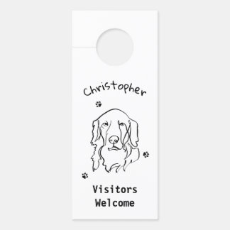 Customisable Golden Retriever Line Art Door Hanger