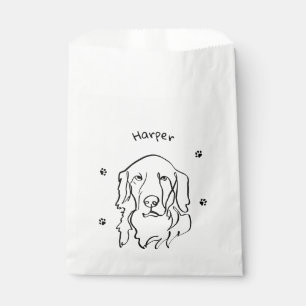 Customisable Golden Retriever Line Art Favour Bags