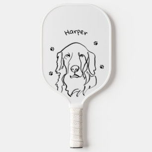Customisable Golden Retriever Line Art Pickleball Paddle