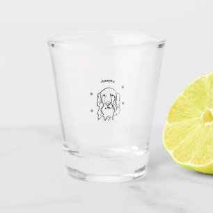 Customisable Golden Retriever Line Art Shot Glass