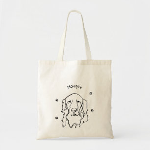 Customisable Golden Retriever Line Art Tote Bag