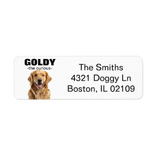 Customisable Golden Retriever Return Address Label