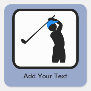 Customisable Golfer Logo Square Sticker