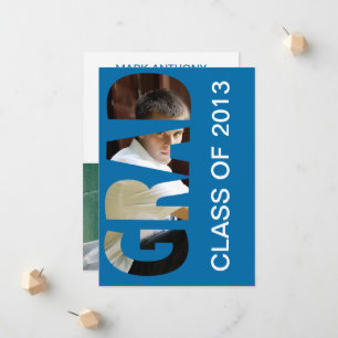 Customisable GRAD Cutout Graduation Announcement