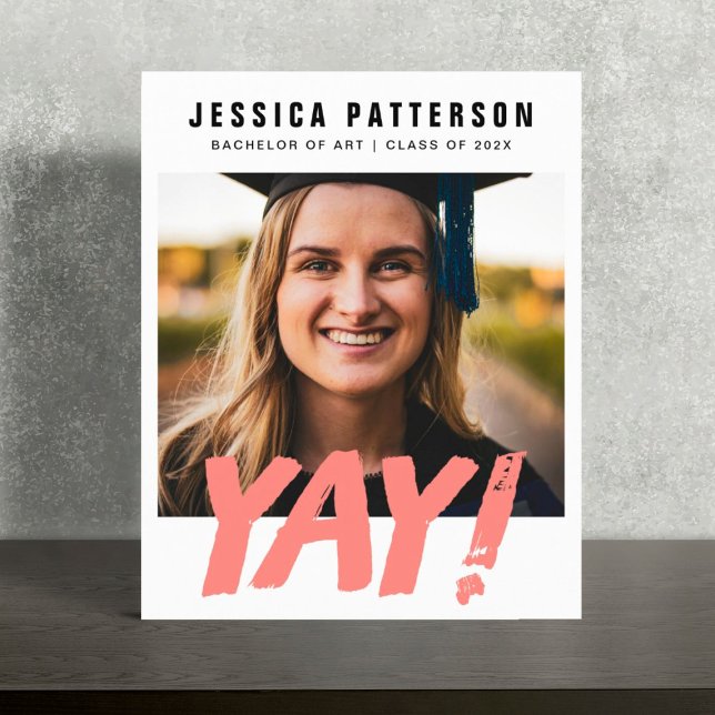 customisable GRAD "YAY!" college graduation Announ (Creator Uploaded)