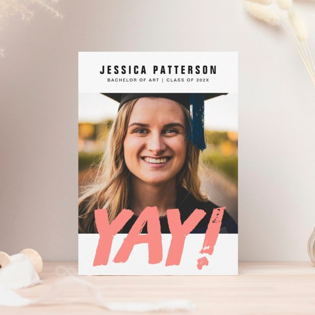 customisable GRAD "YAY!" college graduation Announcement (Creator Uploaded)