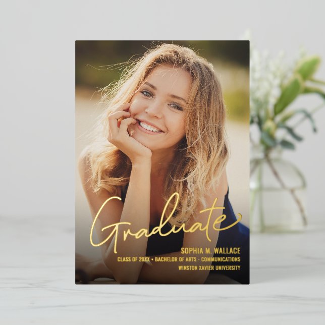 Customisable Graduate photo Class year University (Standing Front)