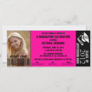 Customisable Graduation Admission Ticket Invite