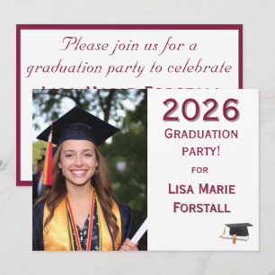 Customisable Graduation  Invitation