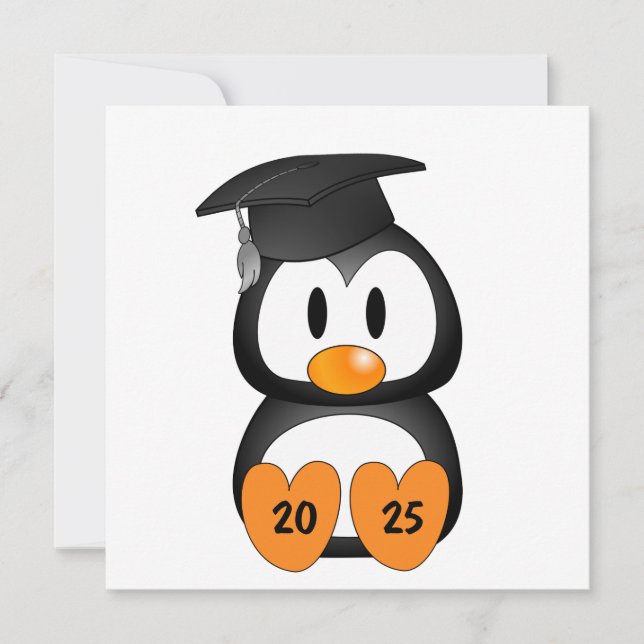 Customisable Graduation Penguin Invitation (Front)