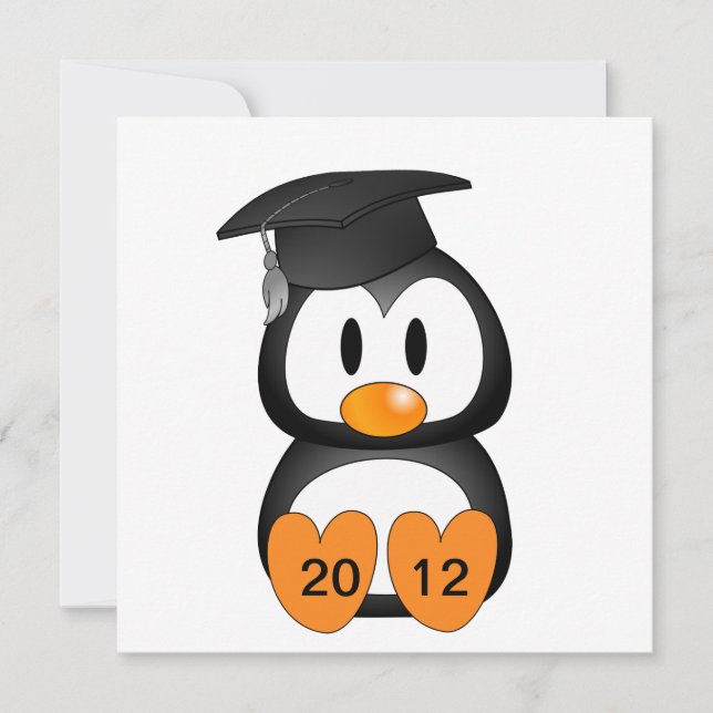 Customisable Graduation Penguin Invitation (Front)