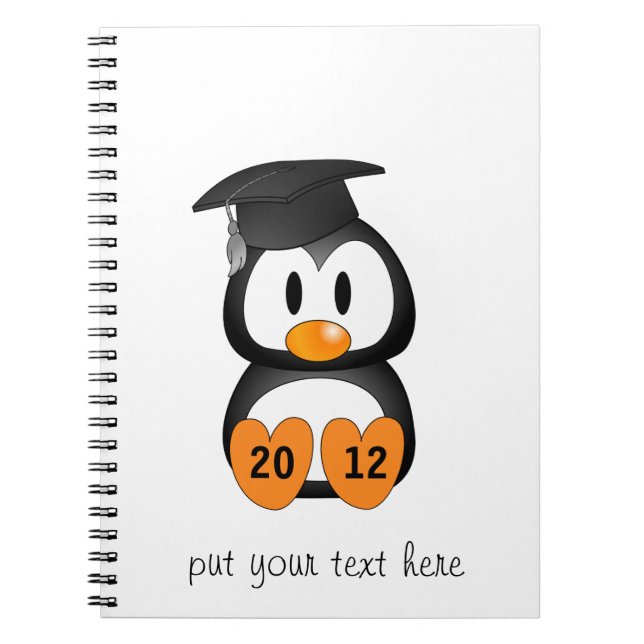 Customisable Graduation Penguin Notebook (Front)