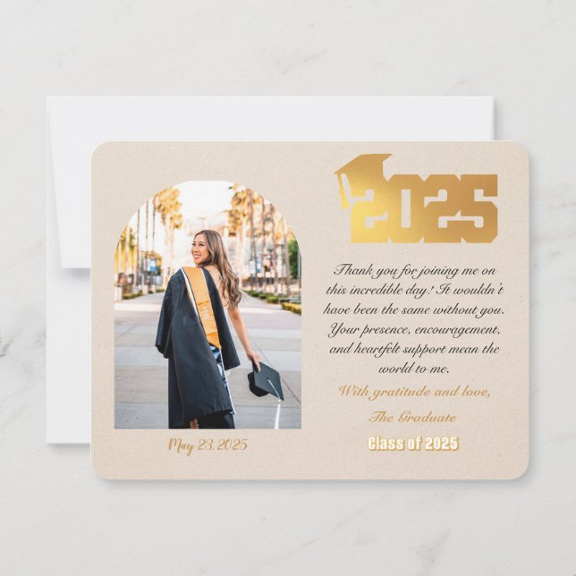 Customisable Graduation Thank You Card (Back)