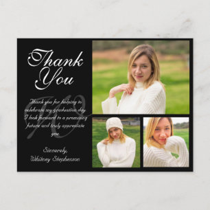 Customisable Graduation Thank You Card 3 Photos