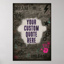 Customisable Graffiti Quote on Brick Wall