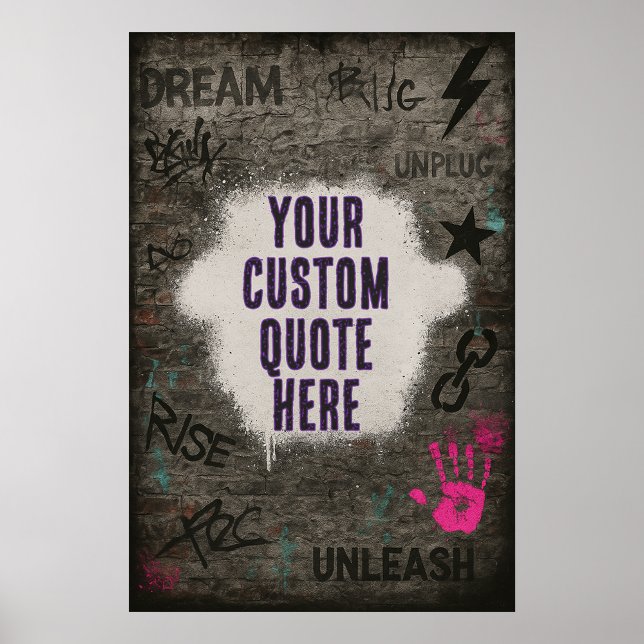 Customisable Graffiti Quote on Brick Wall Poster (Creator Uploaded)