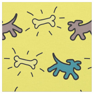 Customisable Graffiti Style Blue Dog Bone Y Fabric