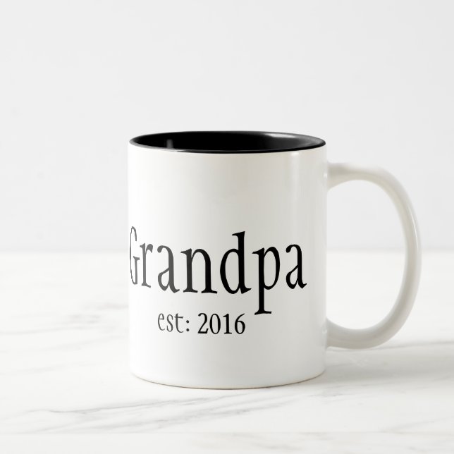 Customisable Grandpa established year Two-Tone Coffee Mug (Right)