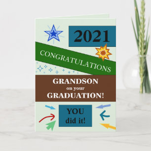 Customisable Grandson Graduation Card