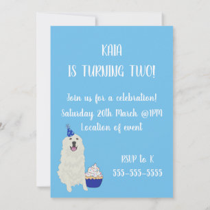 Customisable Great Pyrenees  Birthday Invitation