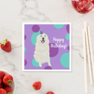 Customisable Great Pyrenees  Birthday  Napkin